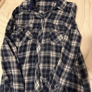 KUT brand Blue and white flannel very nice quality and very soft barely worn